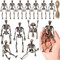 12 Pcs Mini Skeleton Figurines, Plastic Small Skeleton Figurines for Crafts, Halloween Old Model Figurines for Party Supplies Decor
